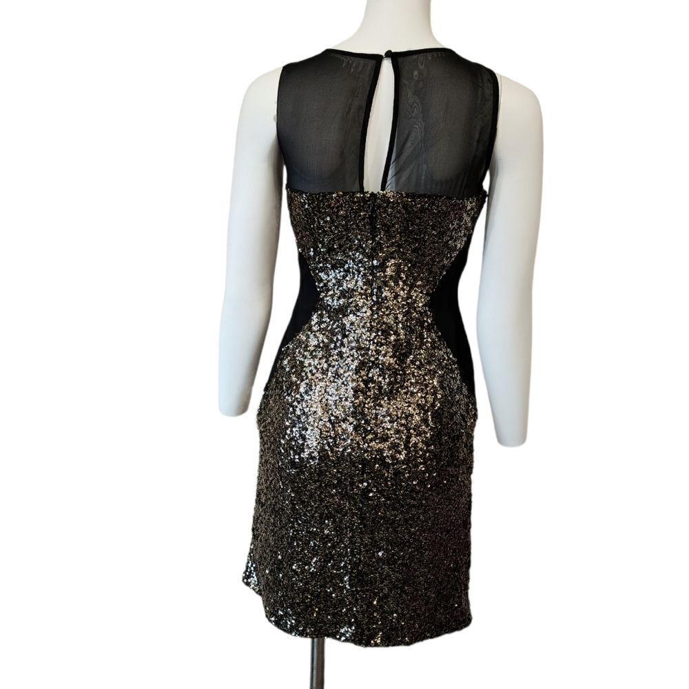 Aidan Mattox Black With Good Sequin Illusion Dress - image 6